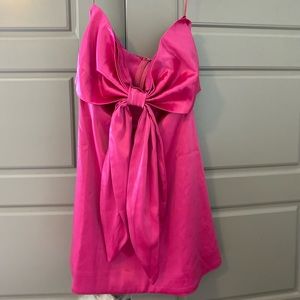 NWT Take a Bow Satin Mini Dress